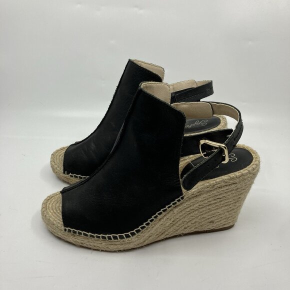 Seychelles Promenade Sandal Womens 8.5 Black Suede Espadrille Wedge Heel Shoe - Picture 7 of 11